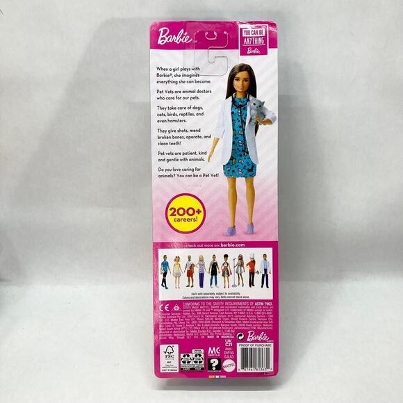 Barbie You Can Be Anything Play Set Pet Vet Doll and Gray Kitty GJL63 Mattel NIP - Picture 8 of 12